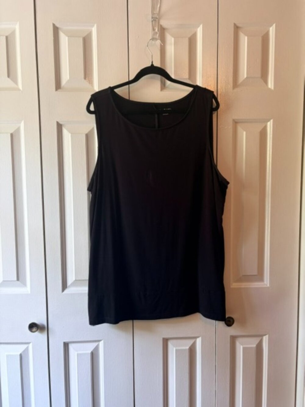 Kim Rogers Curvy 1X Black Sleeveless Stretch Tank Top Rayon